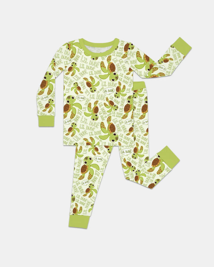 Father and Son Turtle Bamboo Two Piece Long Sleeve Pajama Set