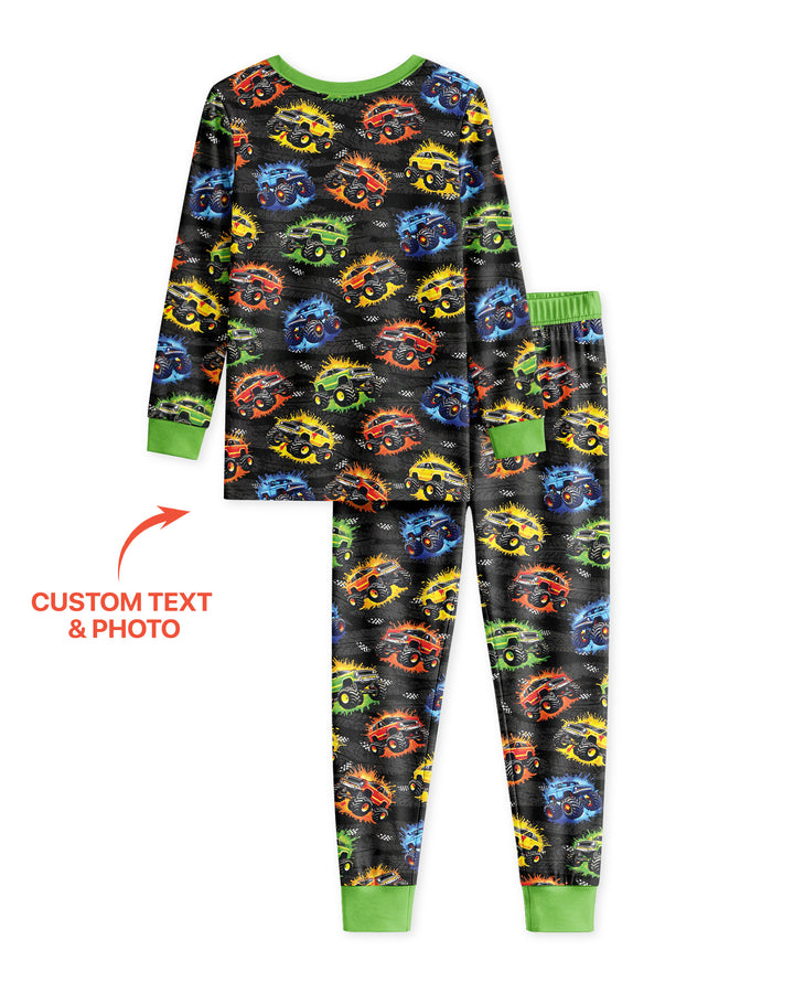 Birthday Truck Rally Bamboo Two Piece Long Sleeve Pajama Set