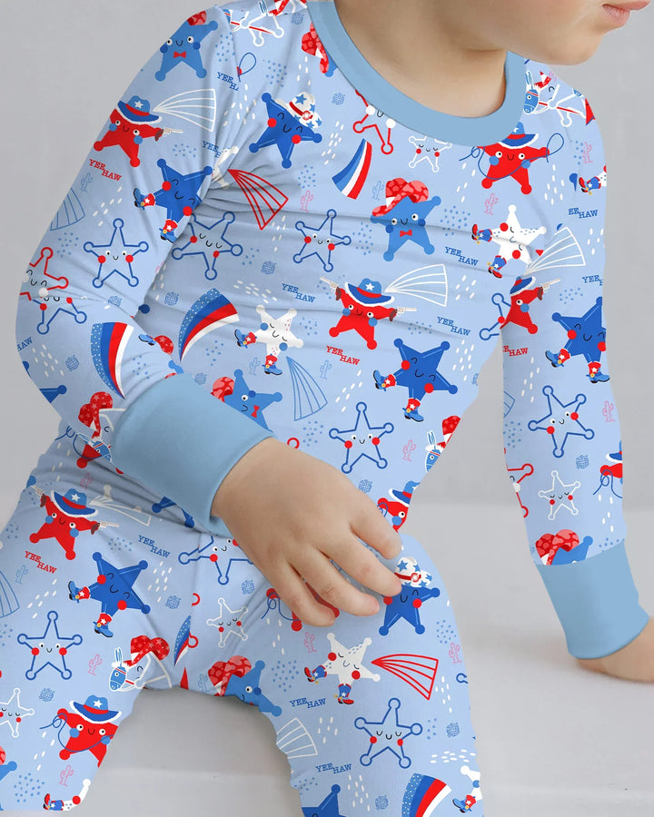 Howdy America Star Bamboo Two Piece Long Sleeve Pajama Set
