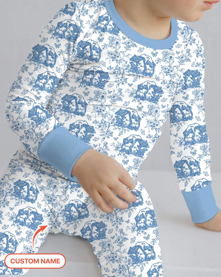Zweiteiliges Langarm-Pyjama-Set mit Sommerfrüchten