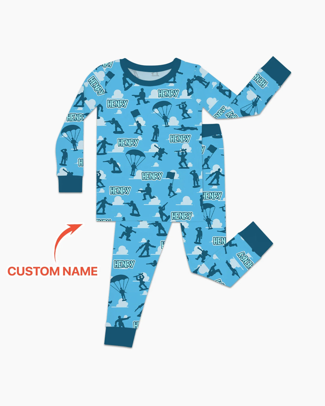 Army Men Memorial Day Bamboo Two Piece Long Sleeve Pajama Set