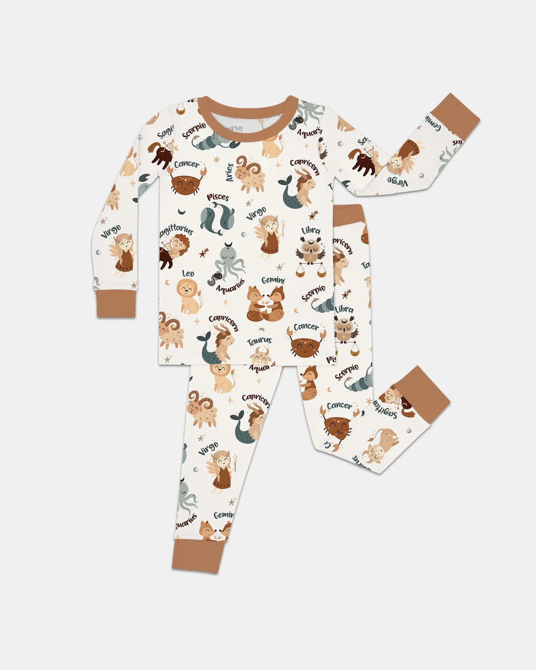 Cute Kids Horoscope Bamboo Two Piece Long Sleeve Pajama Set