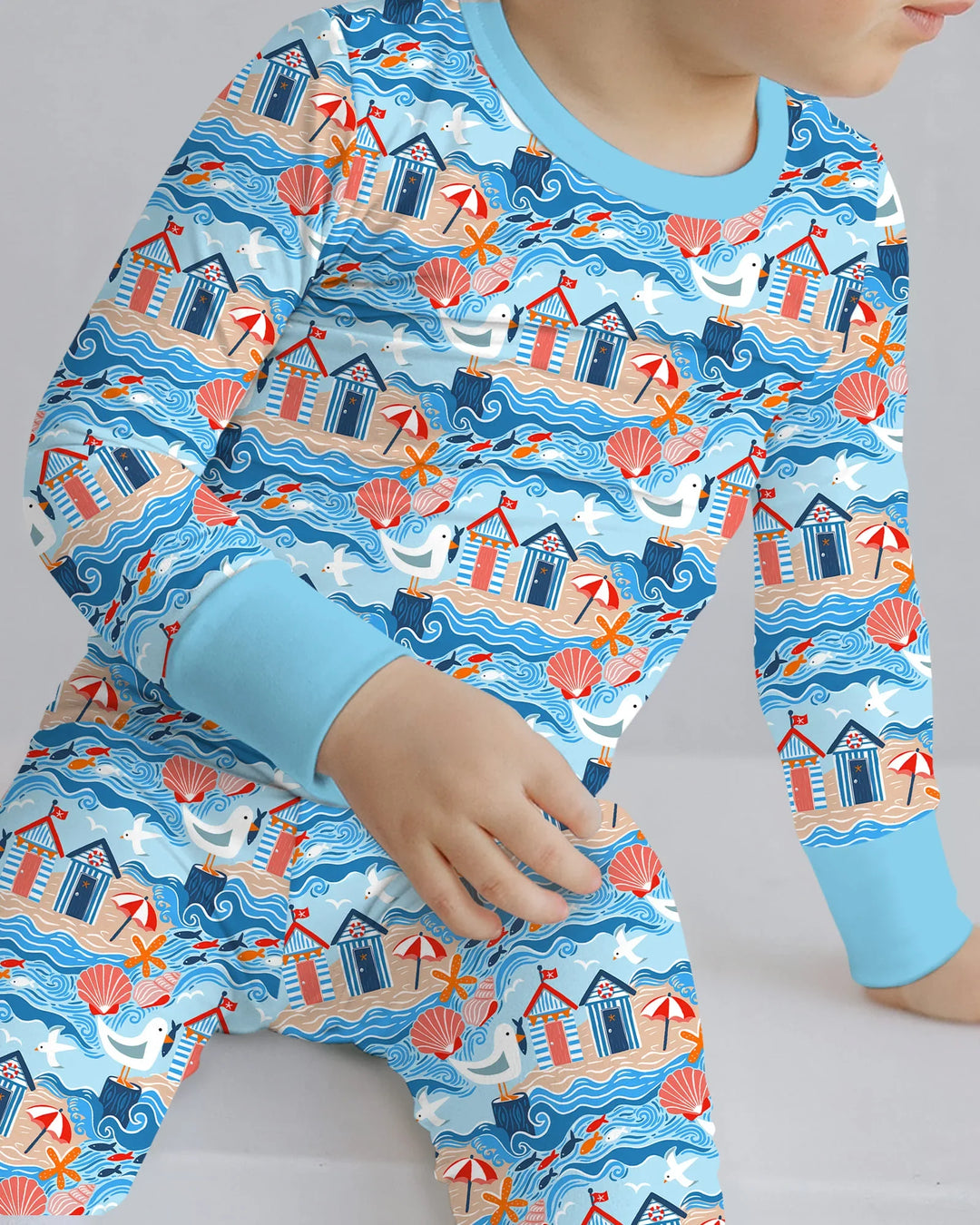 Little Beach Day Bamboo Two Piece Long Sleeve Pajama Set