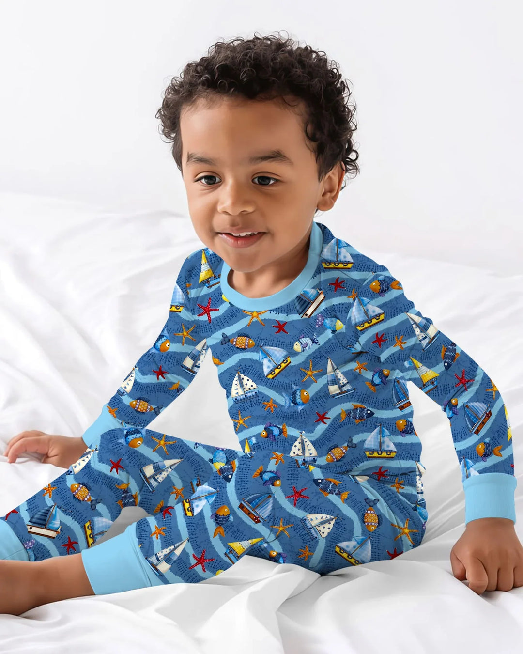 Zweiteiliges Langarm-Pyjama-Set mit Sommerfrüchten