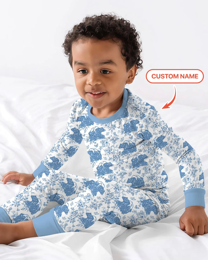 Zweiteiliges Langarm-Pyjama-Set mit Sommerfrüchten