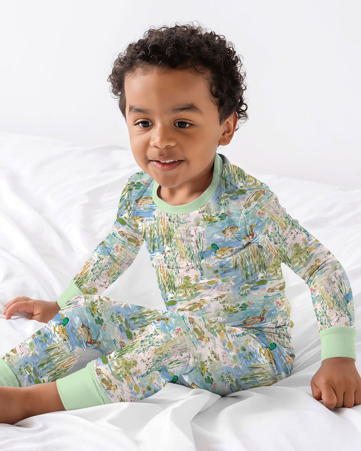 Zweiteiliges Langarm-Pyjama-Set mit Sommerfrüchten