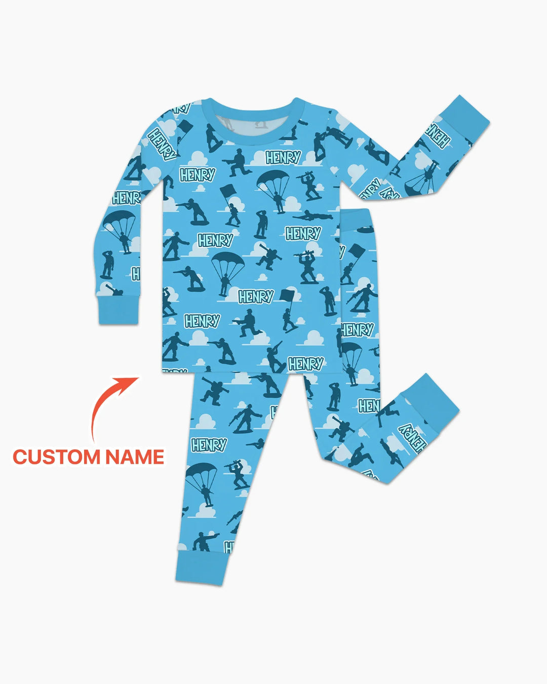 Army Men Memorial Day Bamboo Two Piece Long Sleeve Pajama Set