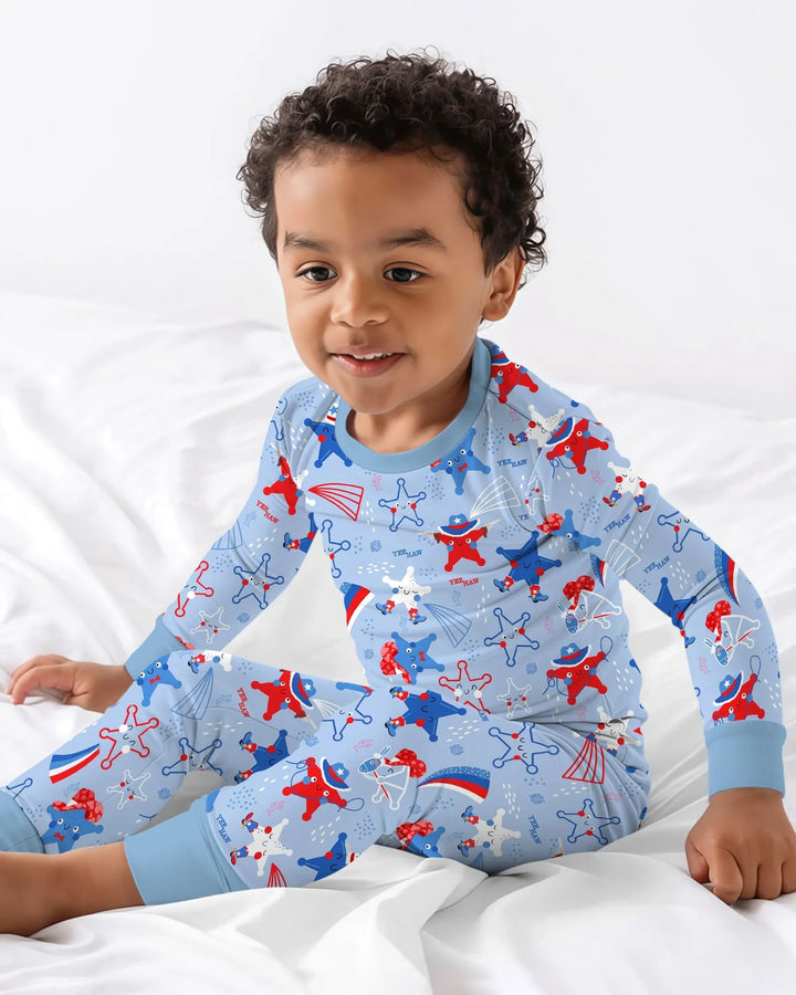 Howdy America Star Bamboo Two Piece Long Sleeve Pajama Set