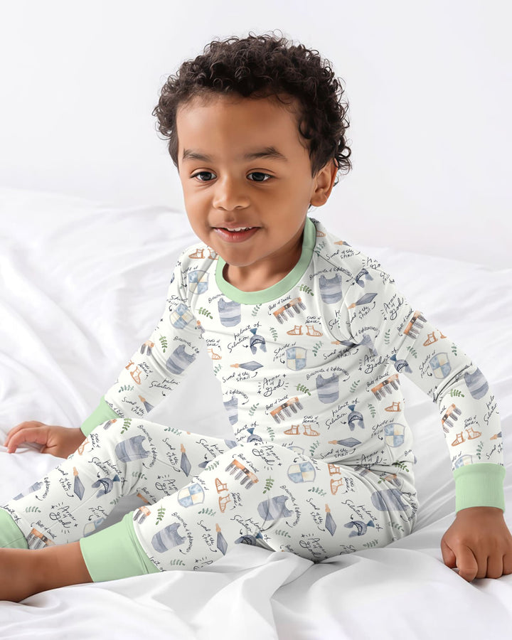 Zweiteiliges Langarm-Pyjama-Set mit Sommerfrüchten