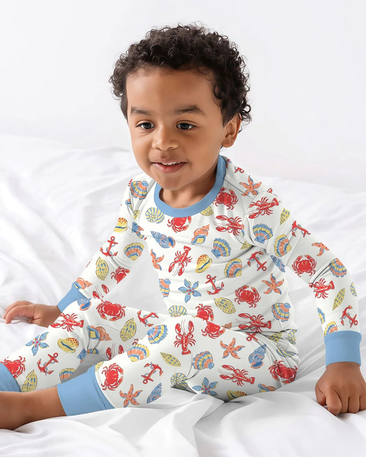 Zweiteiliges Langarm-Pyjama-Set mit Sommerfrüchten