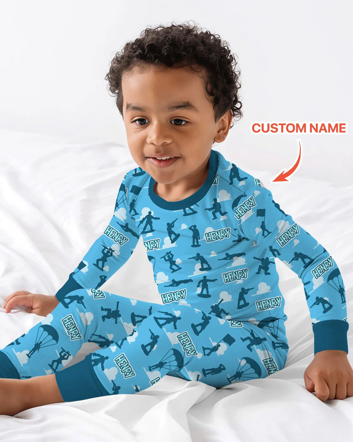 Army Men Memorial Day Bamboo Two Piece Long Sleeve Pajama Set