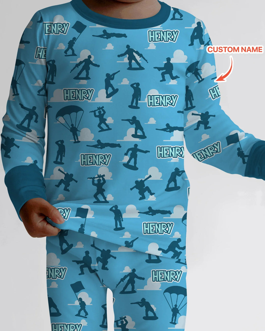 Army Men Memorial Day Bamboo Two Piece Long Sleeve Pajama Set