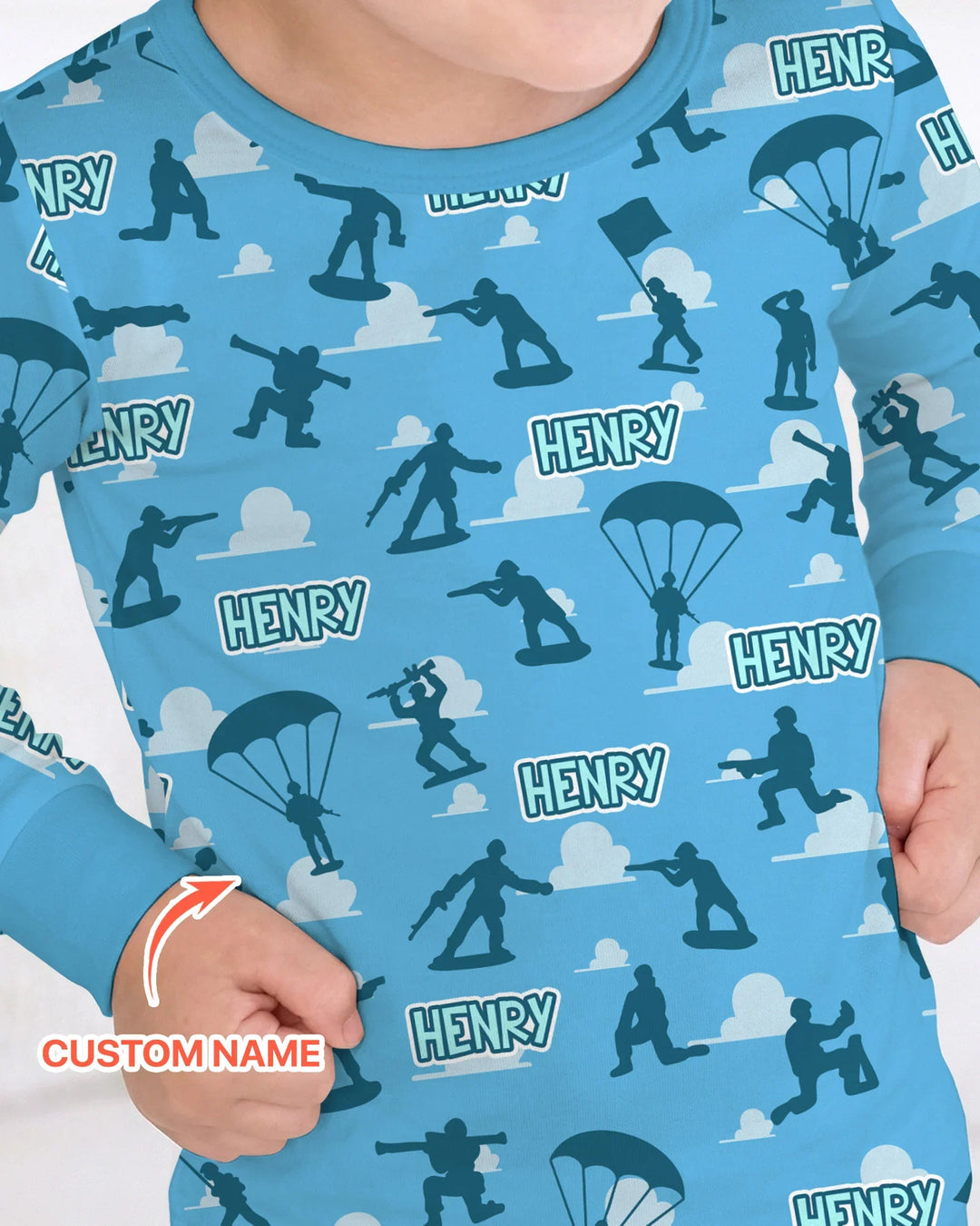 Army Men Memorial Day Bamboo Two Piece Long Sleeve Pajama Set