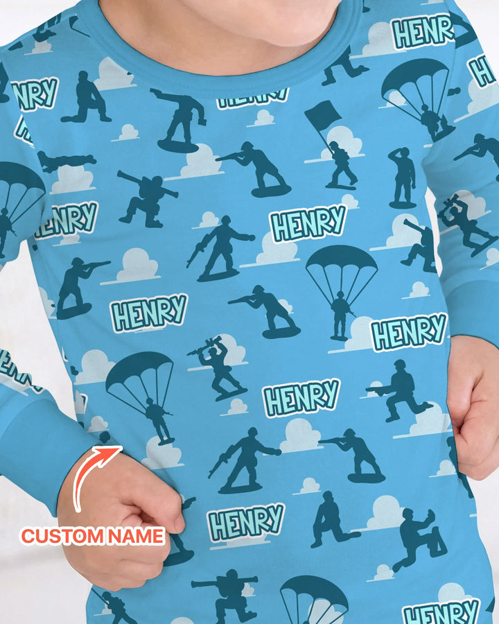 Army Men Memorial Day Bamboo Two Piece Long Sleeve Pajama Set