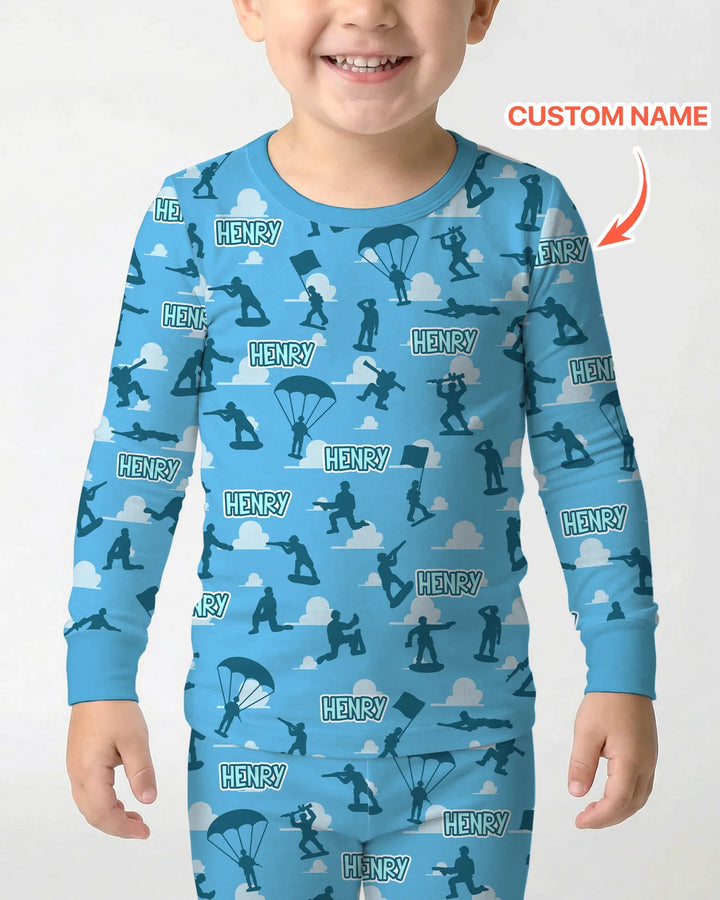 Army Men Memorial Day Bamboo Two Piece Long Sleeve Pajama Set