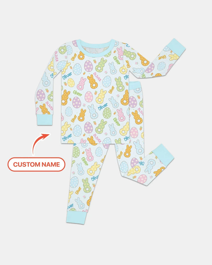 Zweiteiliges Langarm-Pyjama-Set mit Sommerfrüchten