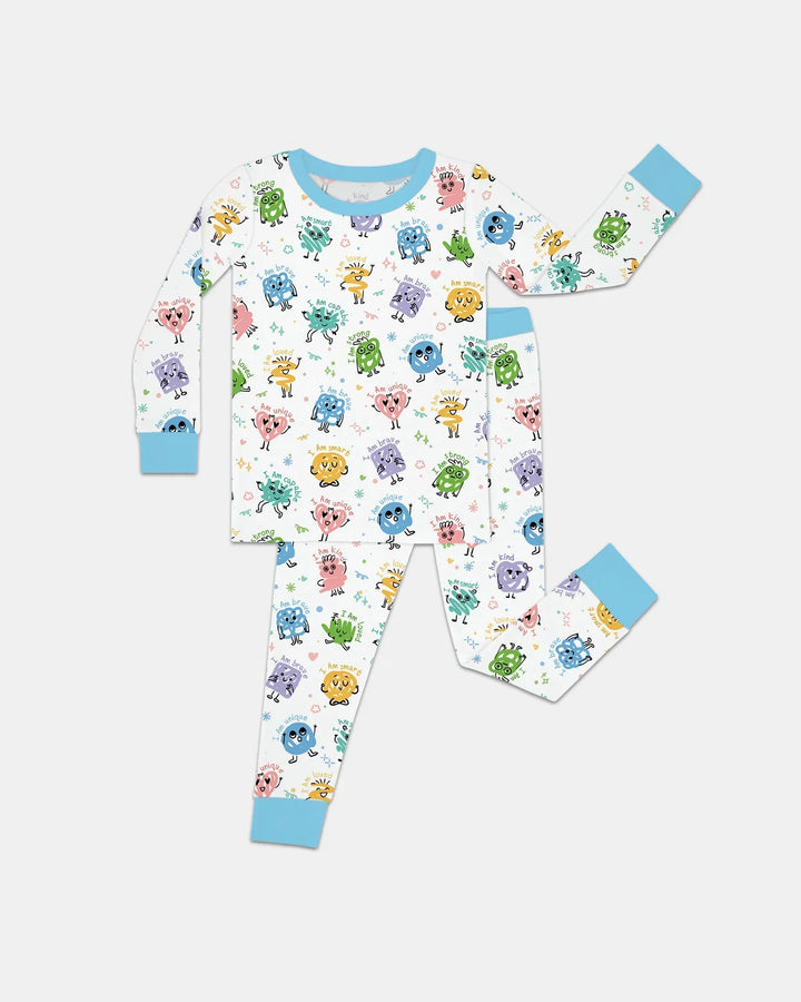 Zweiteiliges Langarm-Pyjama-Set mit Sommerfrüchten