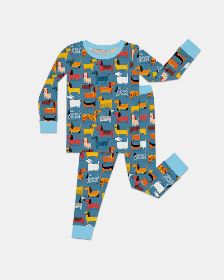 Whimsical Dachshund Bamboo Two Piece Long Sleeve Pajama Set