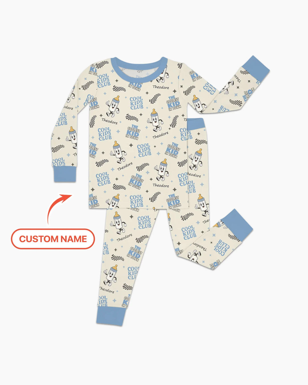 Zweiteiliges Langarm-Pyjama-Set mit Sommerfrüchten