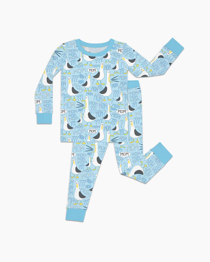 Funny Seagull MOM Two Piece Long Sleeve Pajama Set