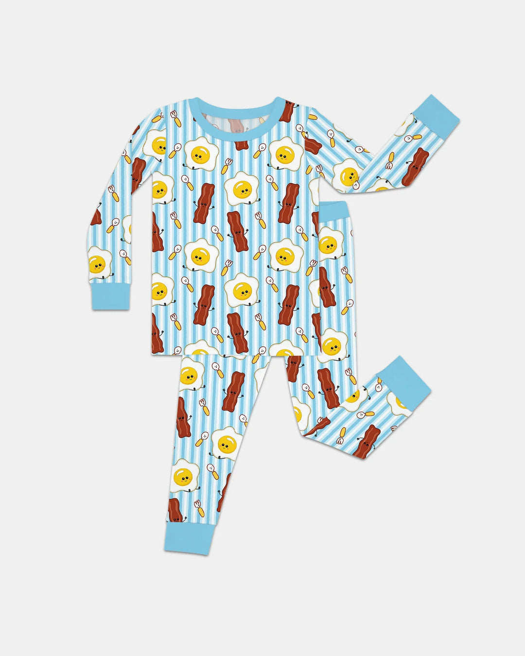 Conjunto de pijama de dos piezas de bambú de manga larga Breakfast Club