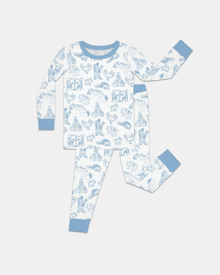 Zweiteiliges Langarm-Pyjama-Set mit Sommerfrüchten