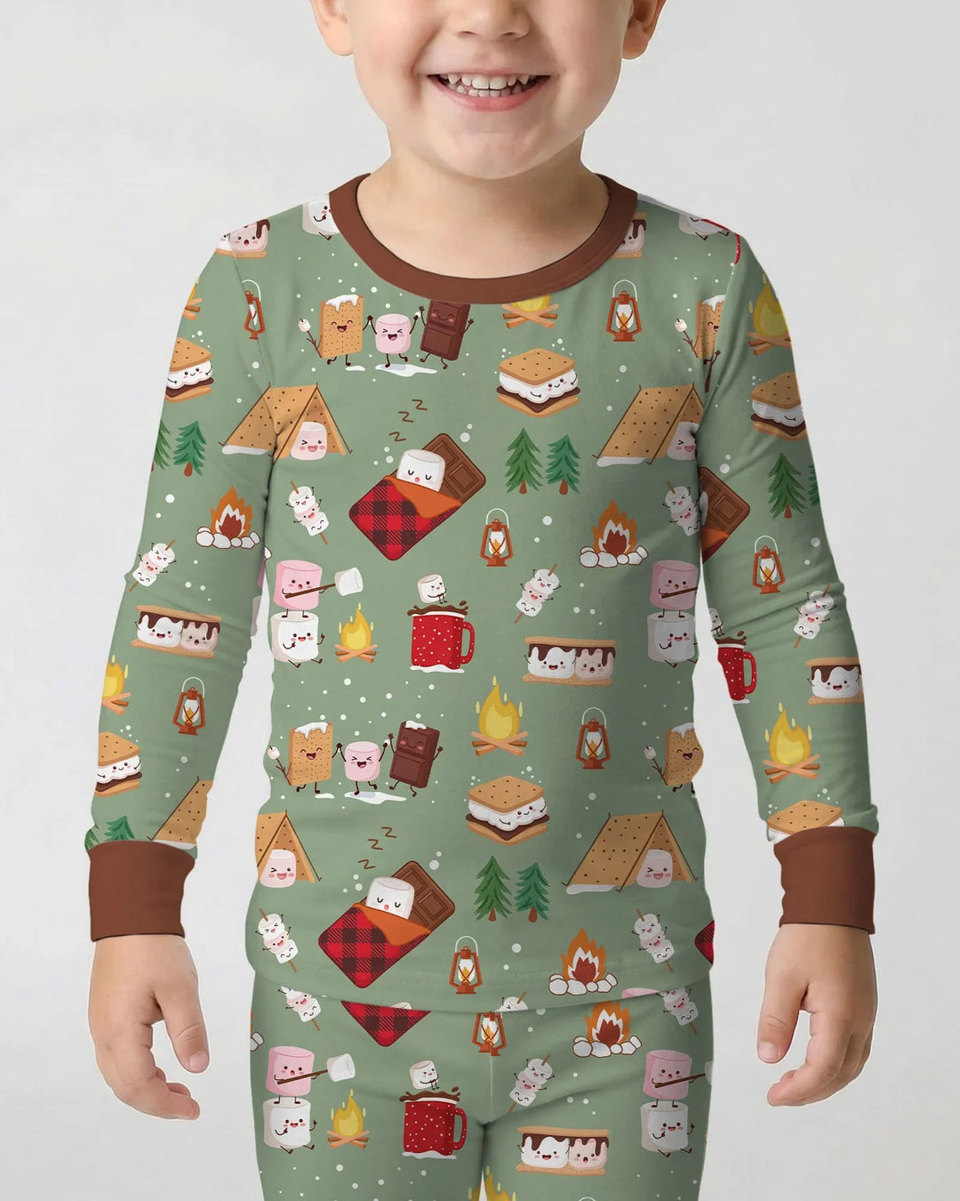 Zweiteiliges Langarm-Pyjama-Set mit Sommerfrüchten