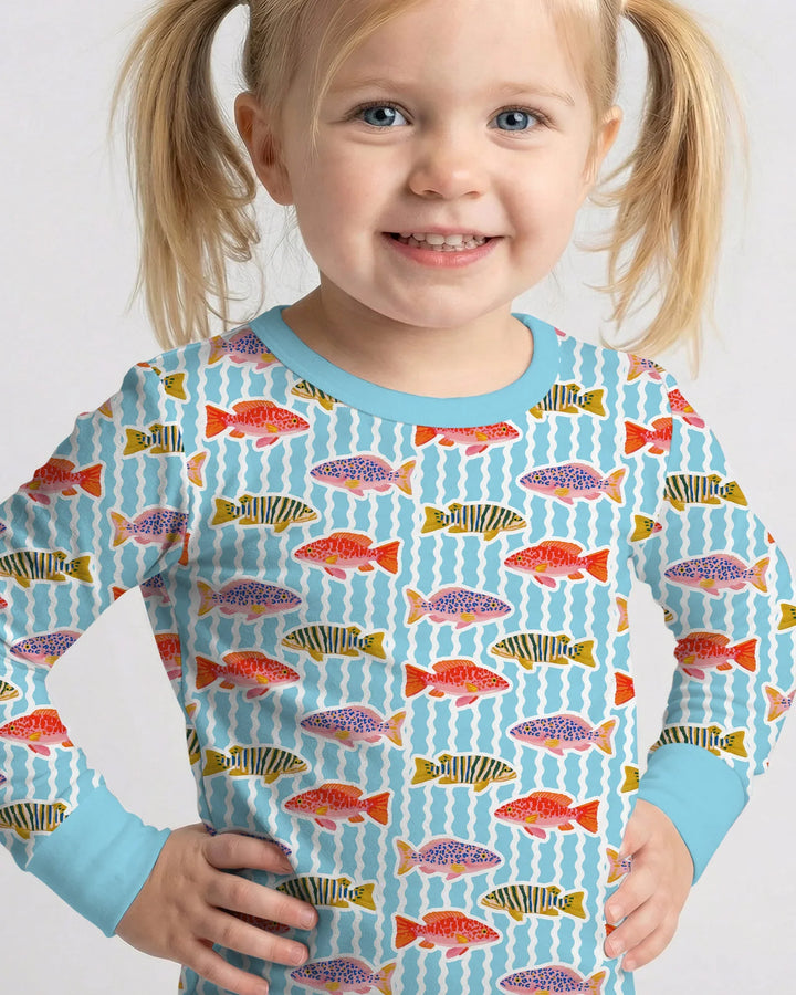 Zweiteiliges Langarm-Pyjama-Set mit Sommerfrüchten