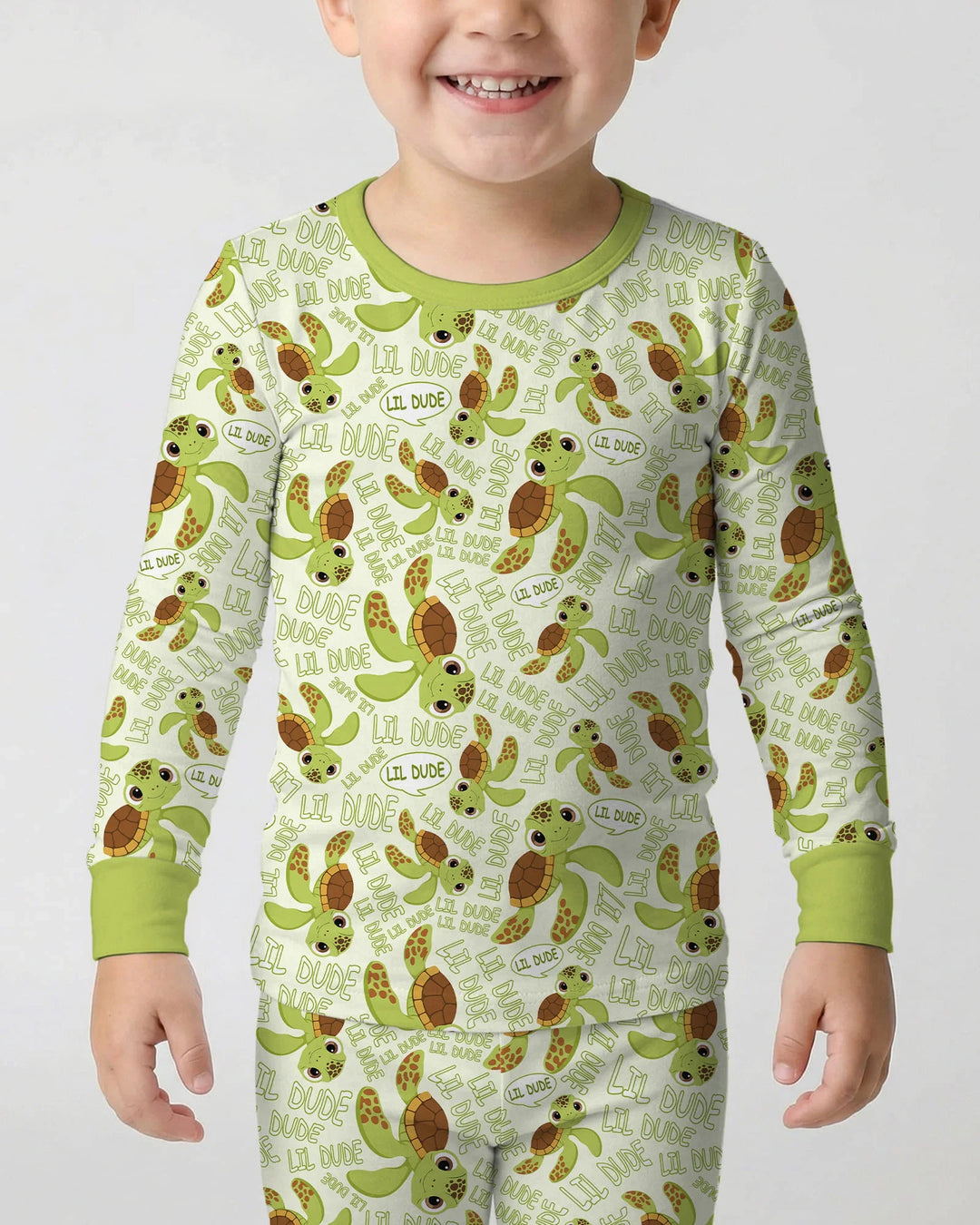 Father and Son Turtle Bamboo Two Piece Long Sleeve Pajama Set