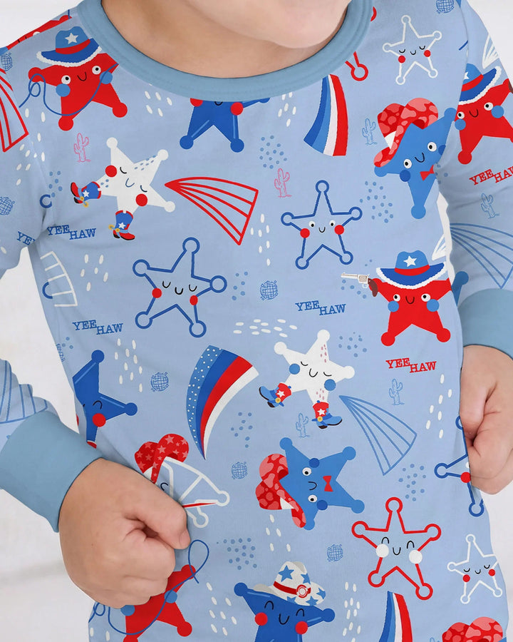 Howdy America Star Bamboo Two Piece Long Sleeve Pajama Set