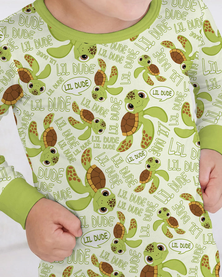Father and Son Turtle Bamboo Two Piece Long Sleeve Pajama Set