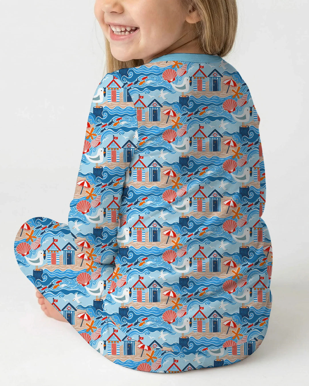 Little Beach Day Bamboo Two Piece Long Sleeve Pajama Set