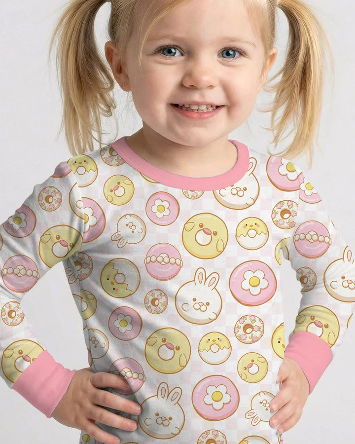 Easter Donuts Two Piece Long Sleeve Pajama Set