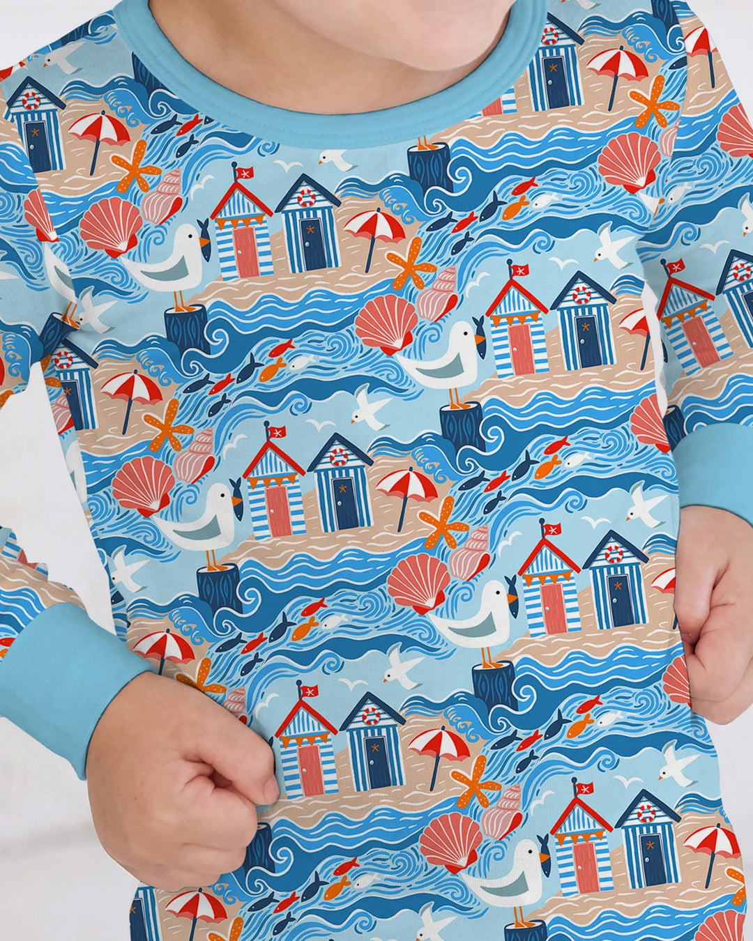 Little Beach Day Bamboo Two Piece Long Sleeve Pajama Set