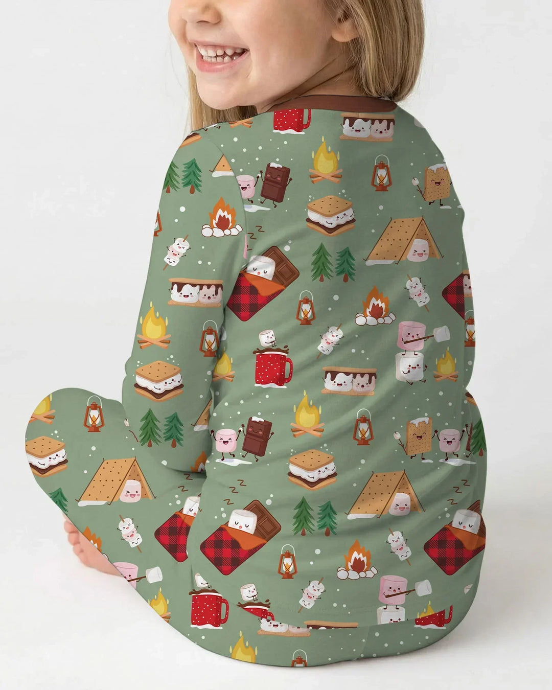 Zweiteiliges Langarm-Pyjama-Set mit Sommerfrüchten