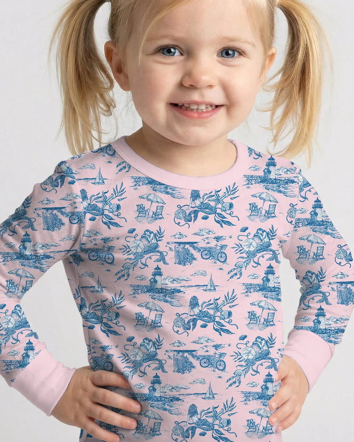 Zweiteiliges Langarm-Pyjama-Set mit Sommerfrüchten