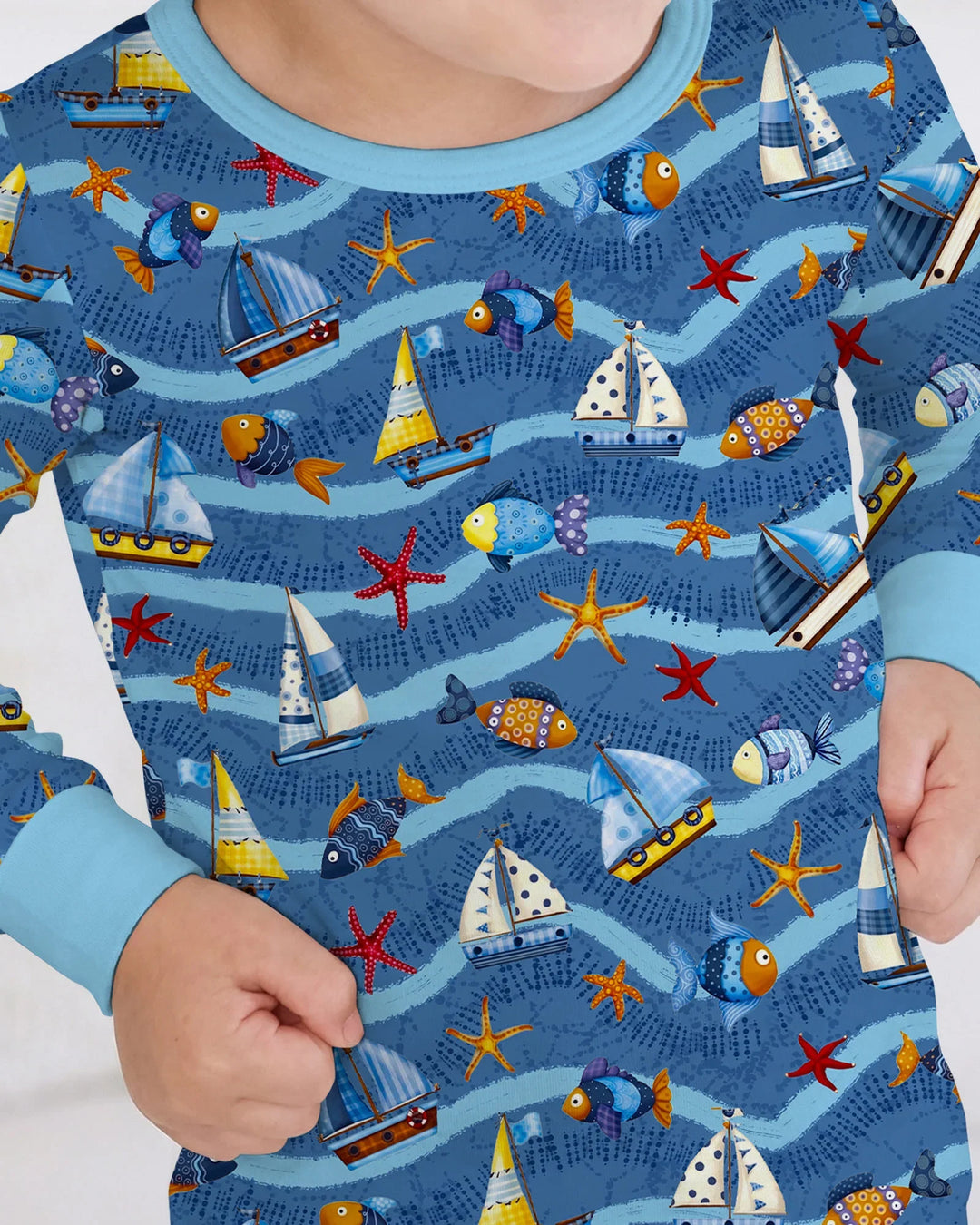 Zweiteiliges Langarm-Pyjama-Set mit Sommerfrüchten