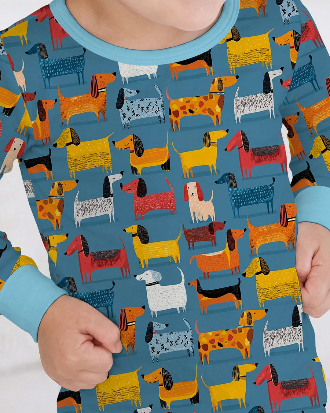 Whimsical Dachshund Bamboo Two Piece Long Sleeve Pajama Set
