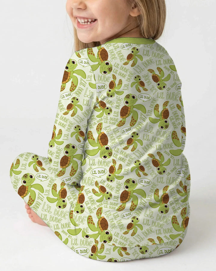 Father and Son Turtle Bamboo Two Piece Long Sleeve Pajama Set