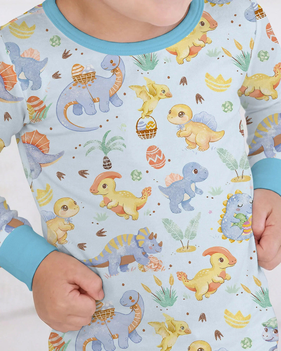 Dino Easter Two Piece Long Sleeve Pajama Set