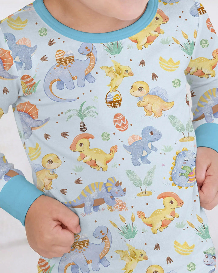 Dino Easter Two Piece Long Sleeve Pajama Set