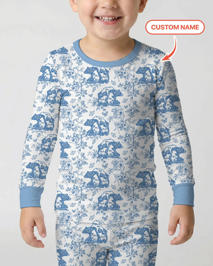 Zweiteiliges Langarm-Pyjama-Set mit Sommerfrüchten