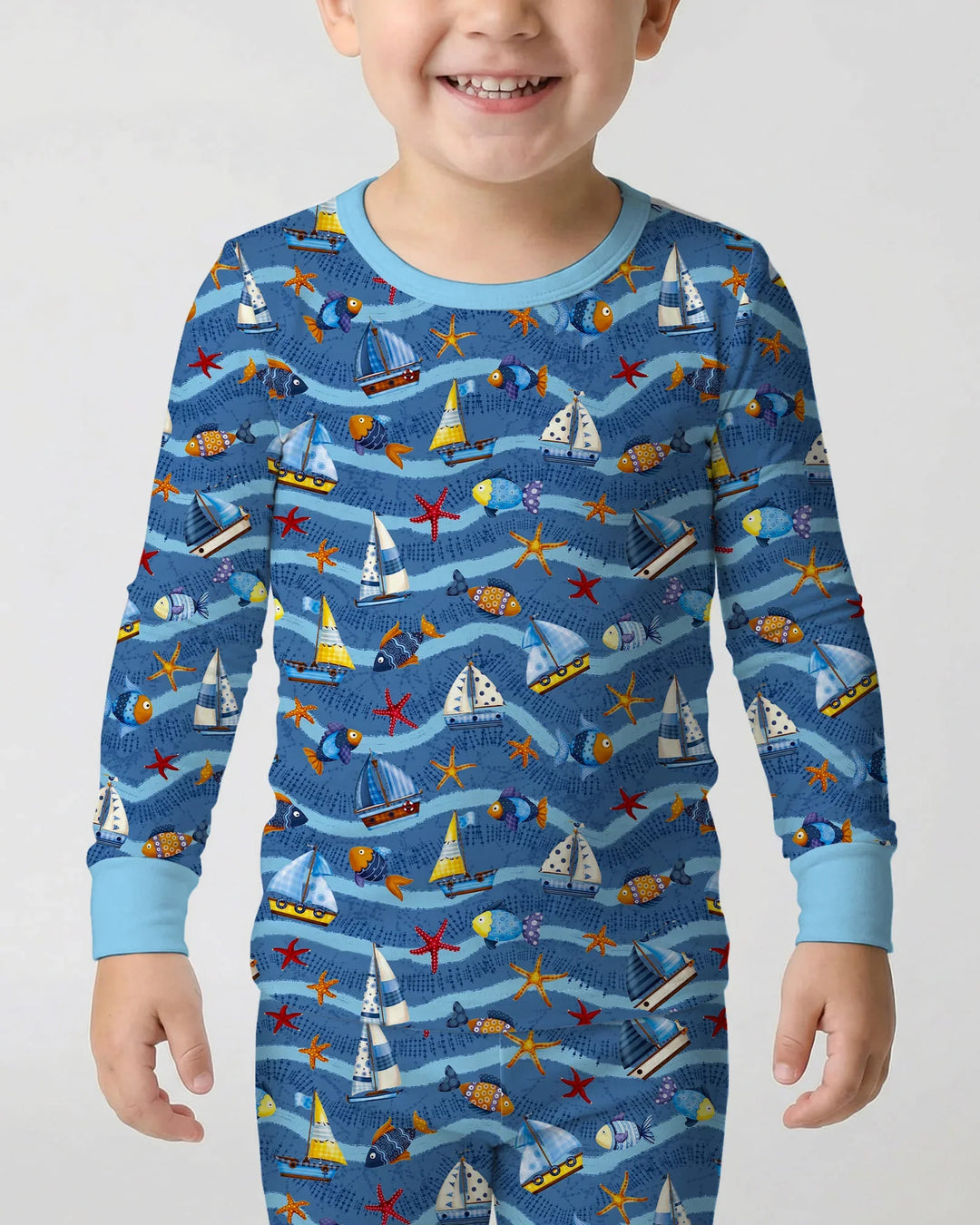 Zweiteiliges Langarm-Pyjama-Set mit Sommerfrüchten