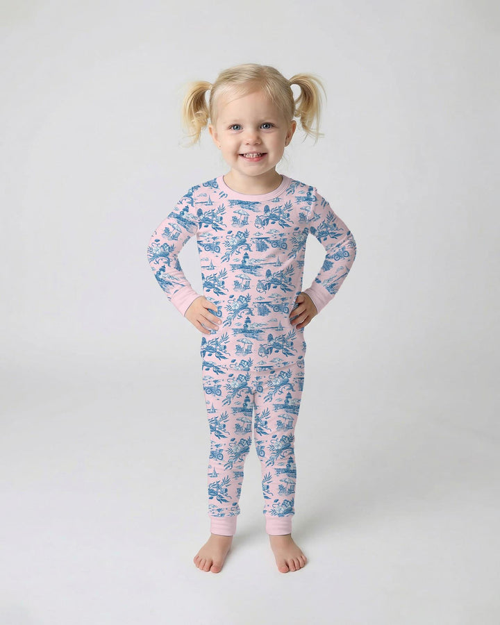 Zweiteiliges Langarm-Pyjama-Set mit Sommerfrüchten
