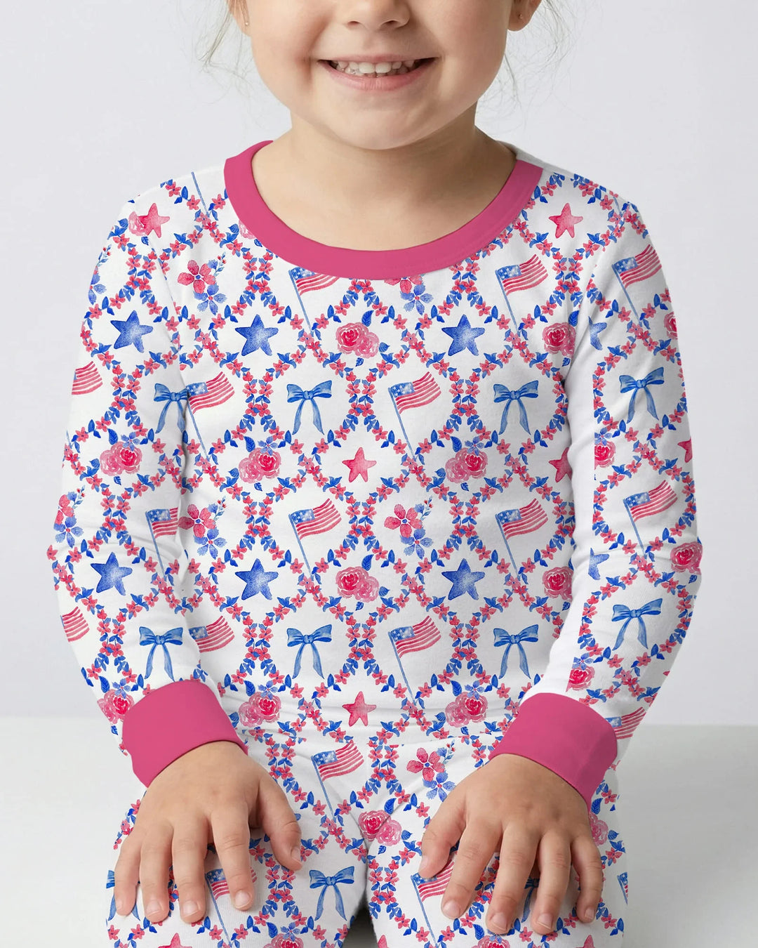 Americana Bloom Two Piece Long Sleeve Pajama Set