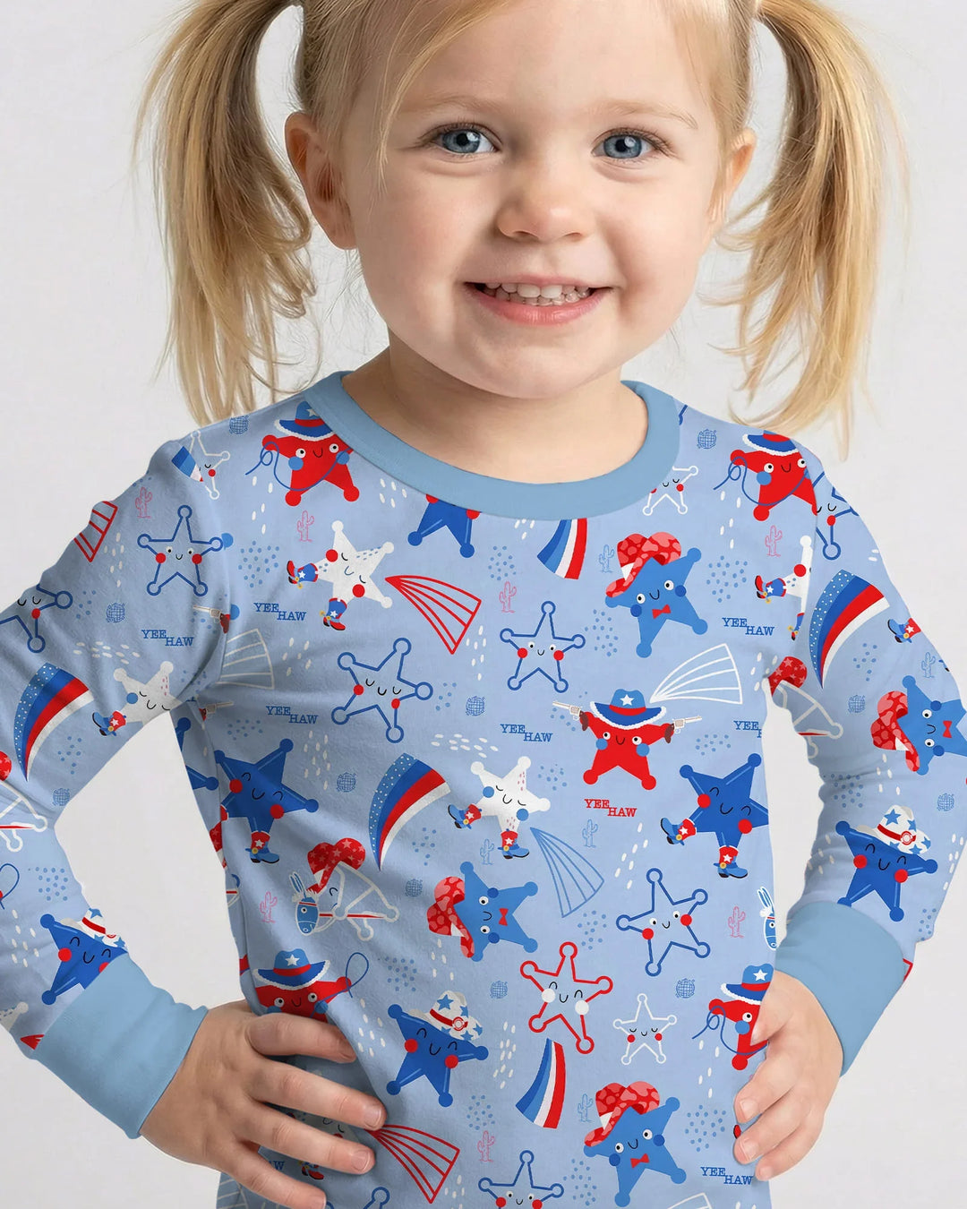 Howdy America Star Bamboo Two Piece Long Sleeve Pajama Set