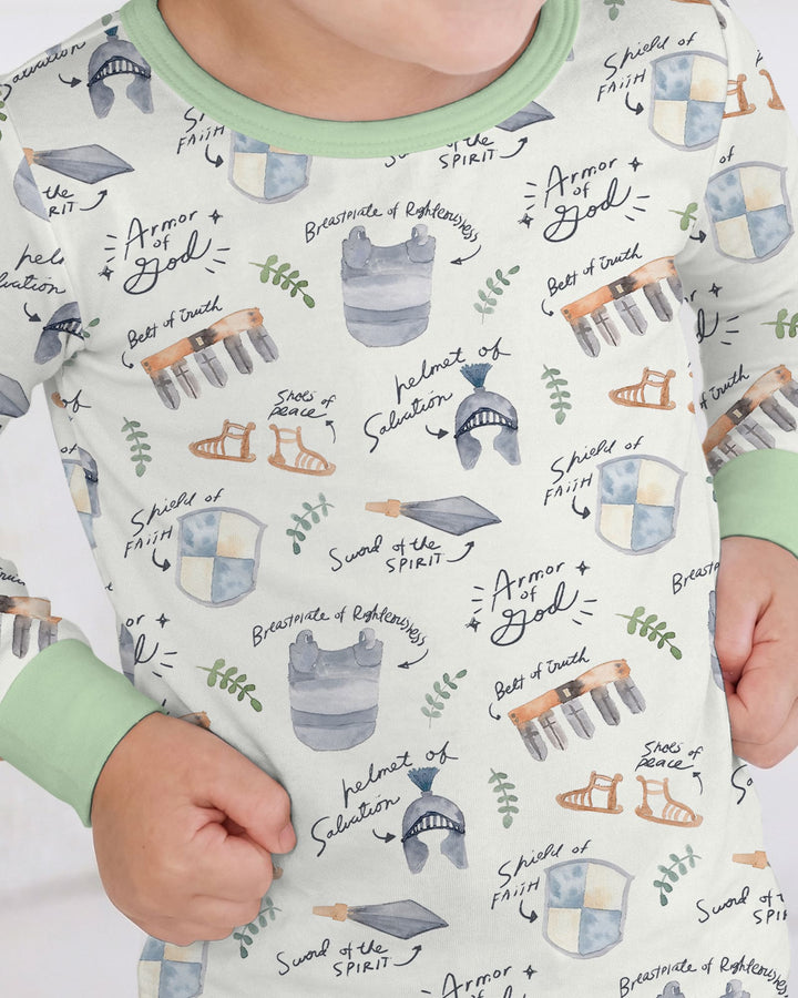 Zweiteiliges Langarm-Pyjama-Set mit Sommerfrüchten