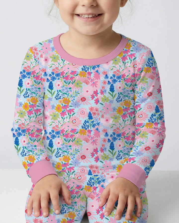 Zweiteiliges Langarm-Pyjama-Set mit Sommerfrüchten