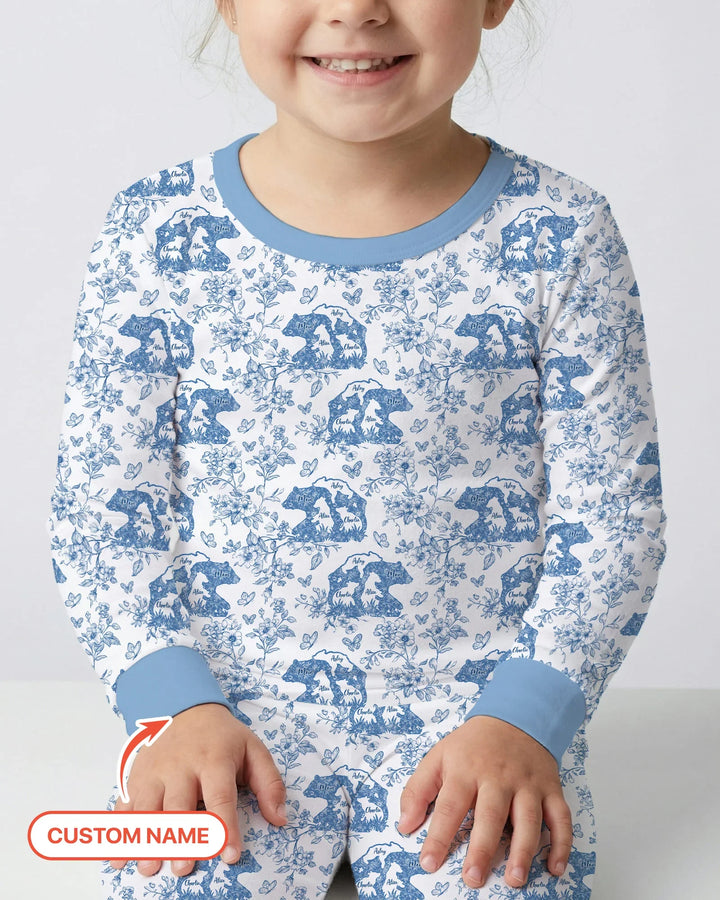 Zweiteiliges Langarm-Pyjama-Set mit Sommerfrüchten