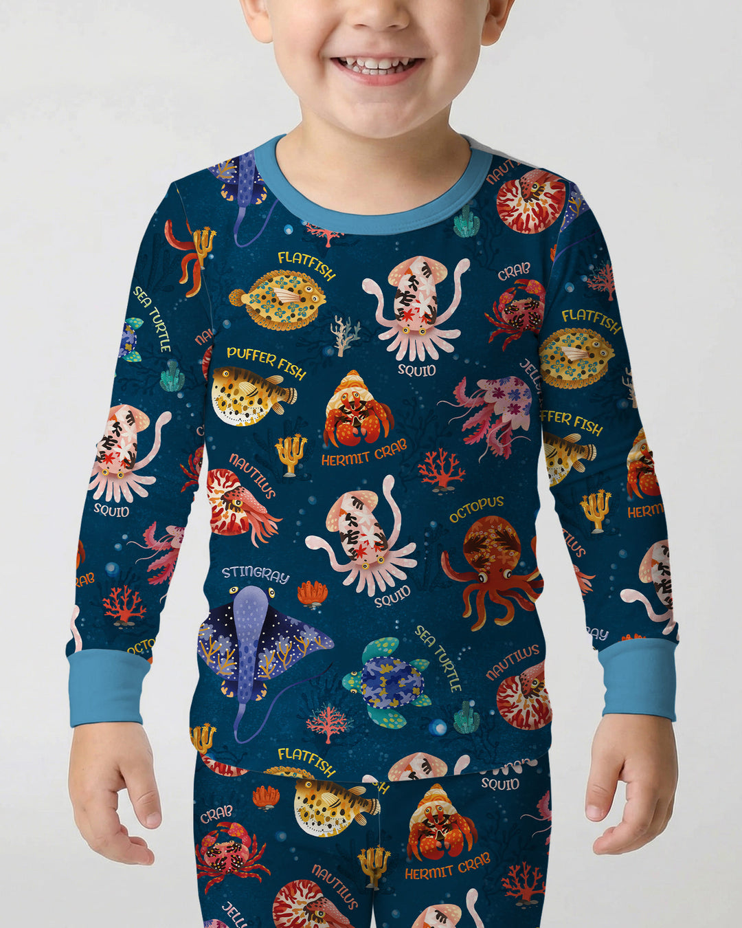 Zweiteiliges Langarm-Pyjama-Set mit Sommerfrüchten